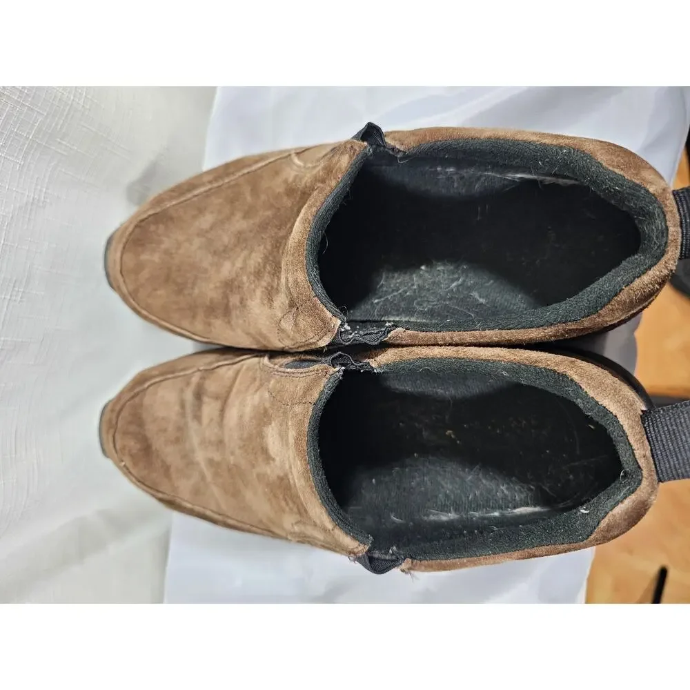 MEN'S CABELA 82-3531 MOCK SUEDE LEATHER LOAFERS SZ 9.5M